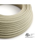 Natural & Thyme Green Linen CrissCross covered Round electric cable - RD62