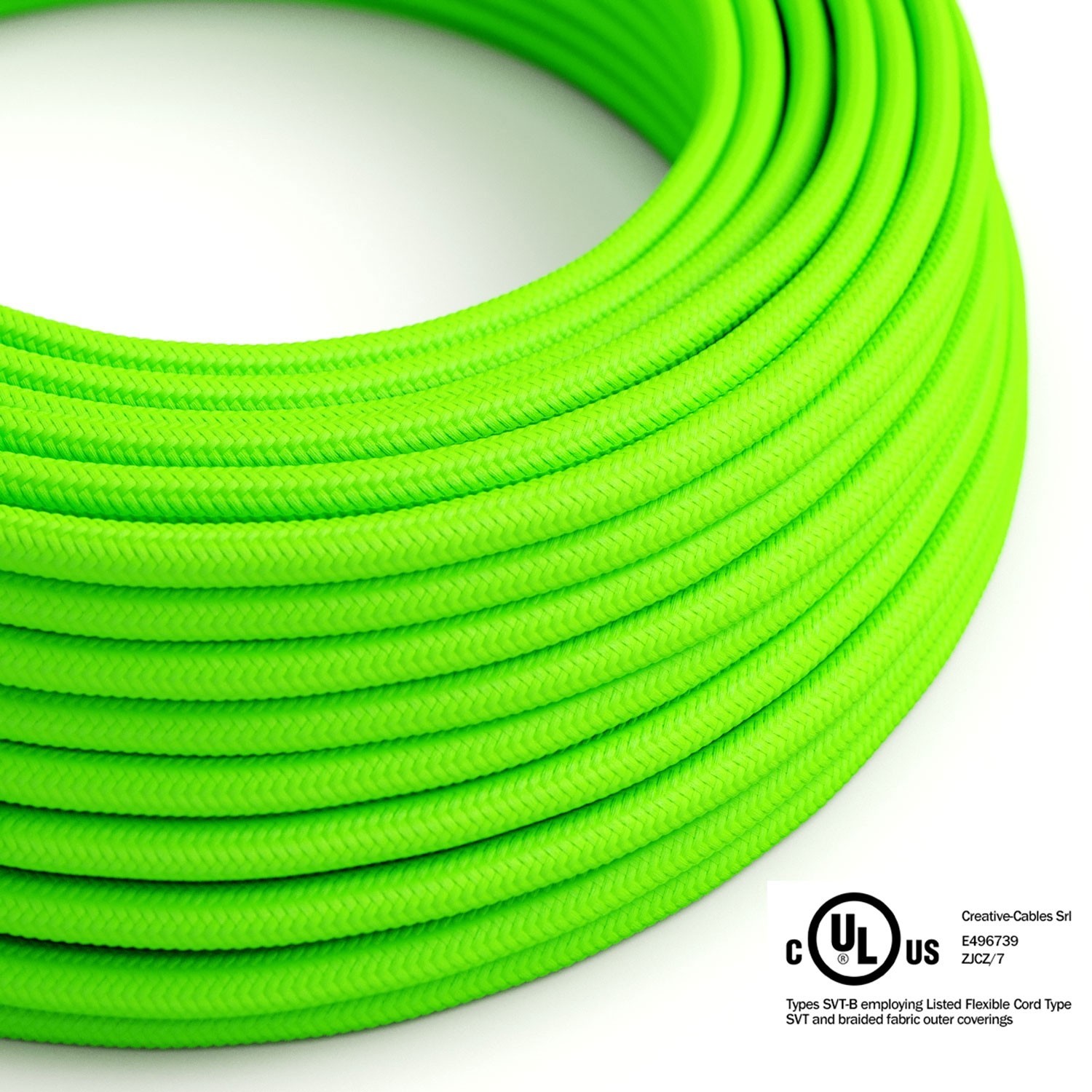 Neon Green covered Round electric cable - RF06