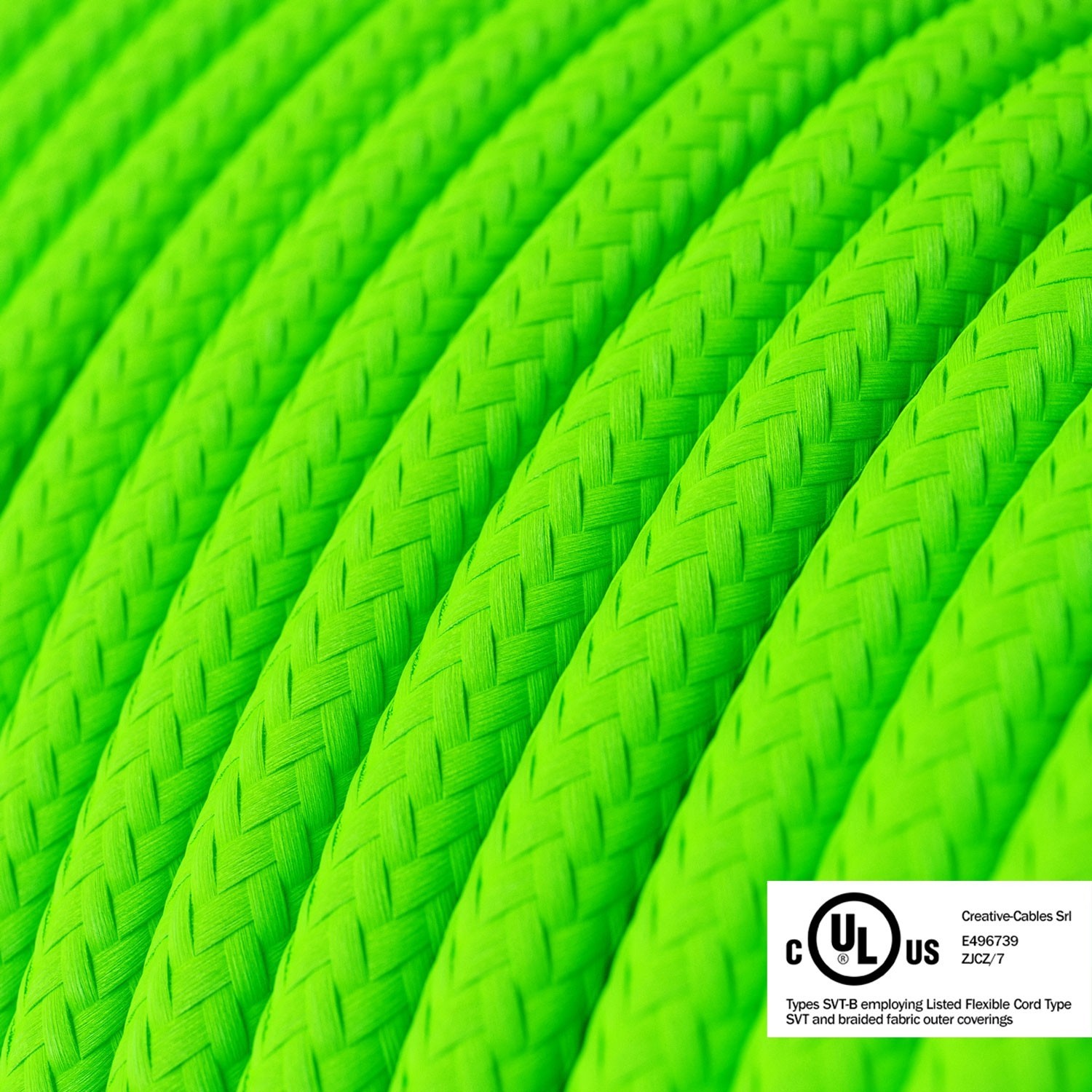 Neon Green covered Round electric cable - RF06