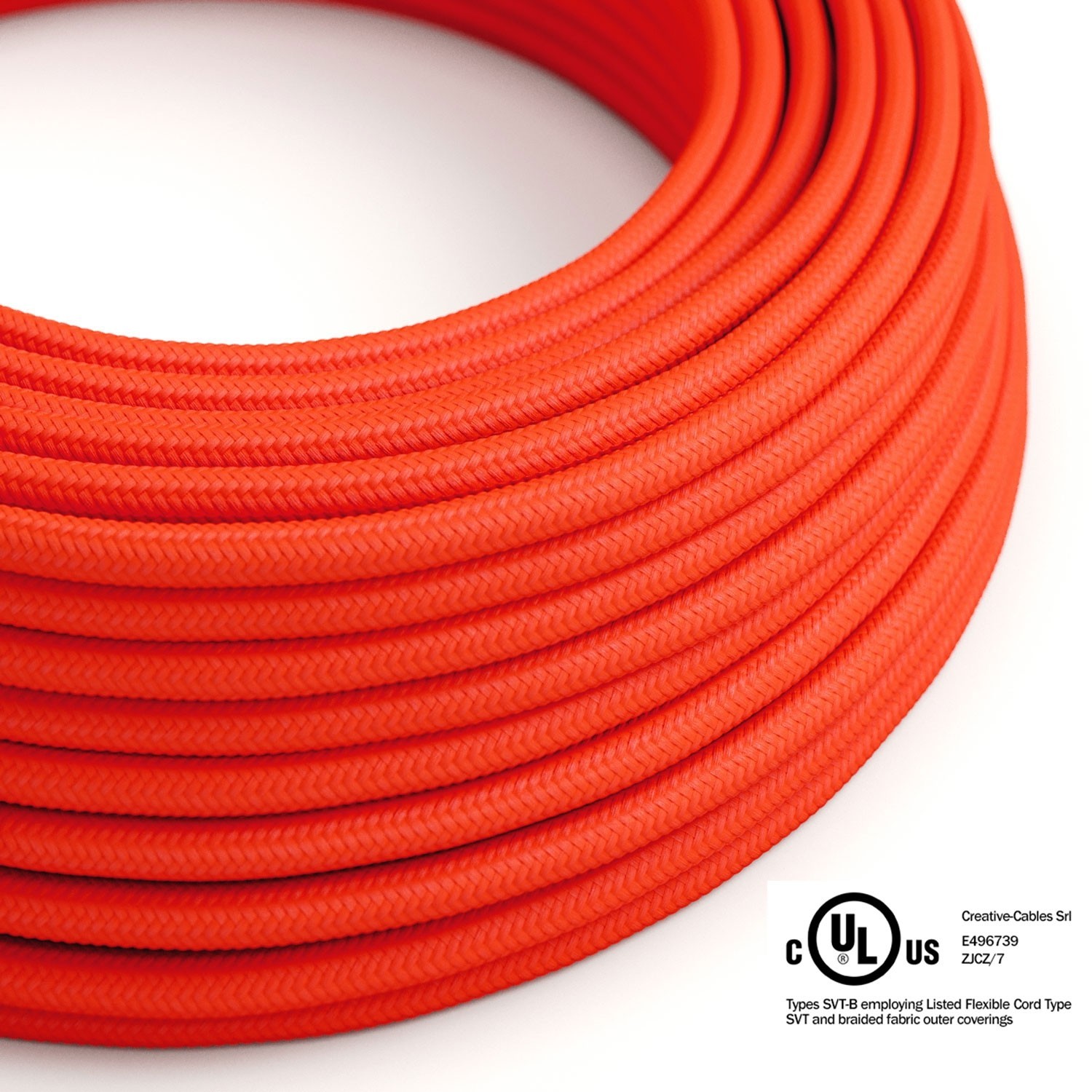 Neon Orange covered Round electric cable - RF15