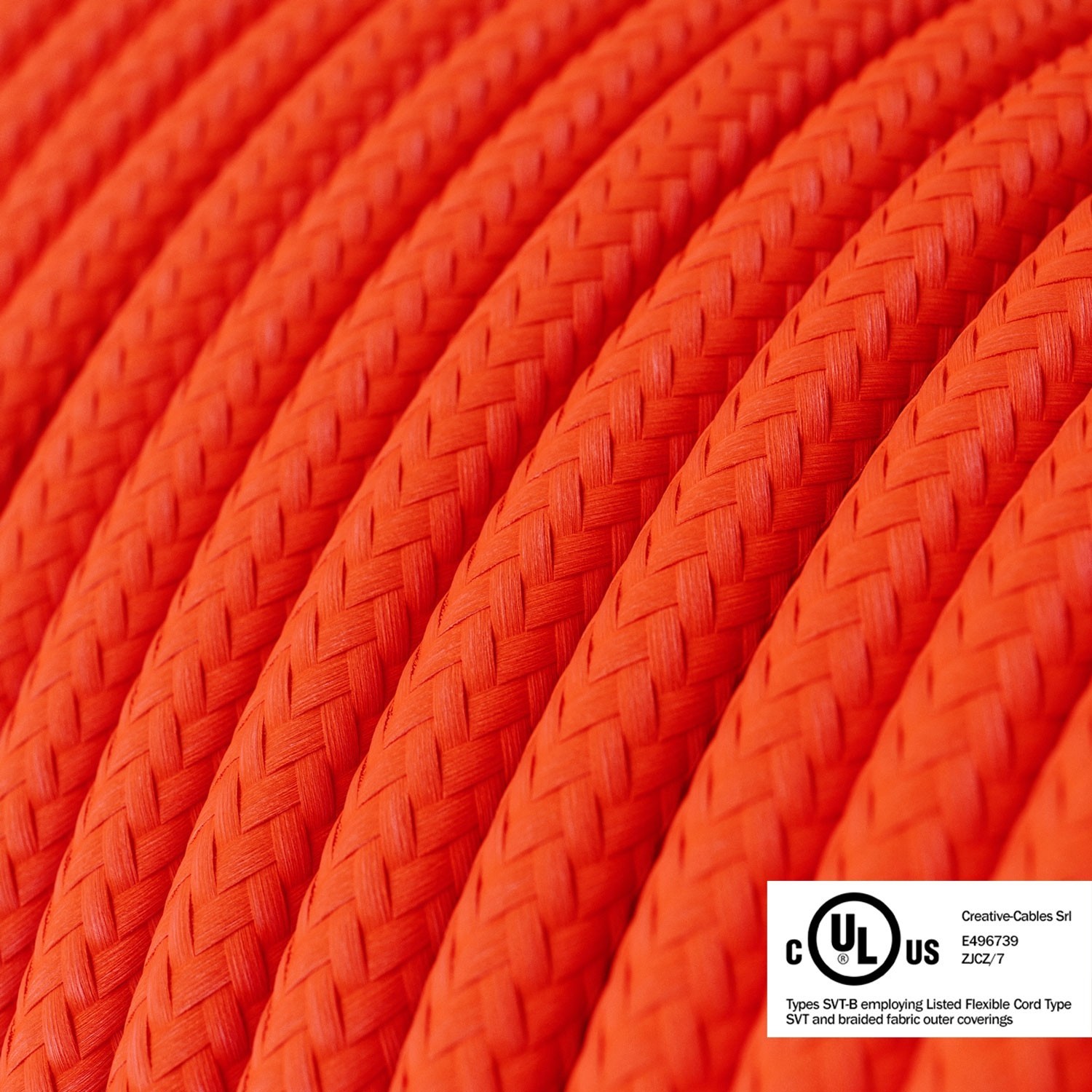 Neon Orange covered Round electric cable - RF15