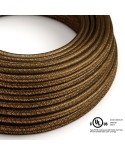 Brown Glitter covered Round electric cable - RL13