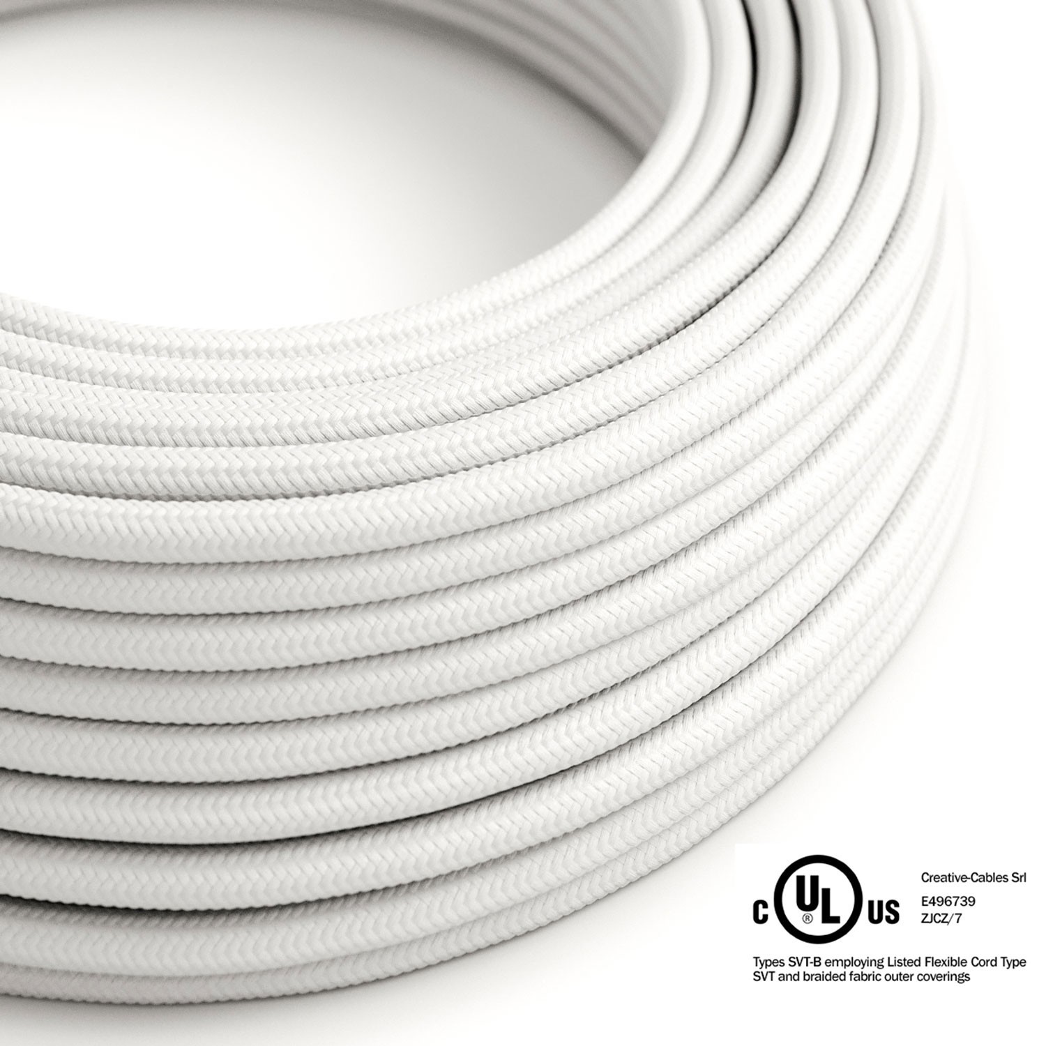 White Rayon covered Round electric cable - RM01