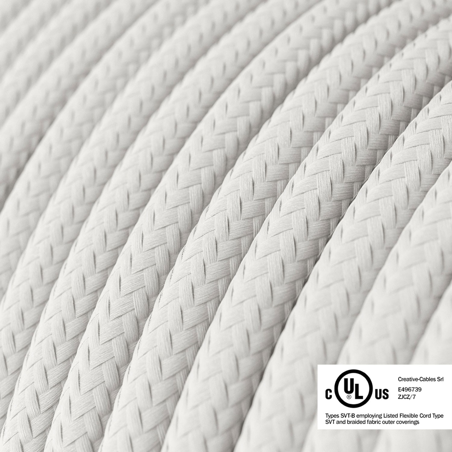 White Rayon covered Round electric cable - RM01