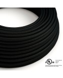 Black Rayon covered Round electric cable - RM04