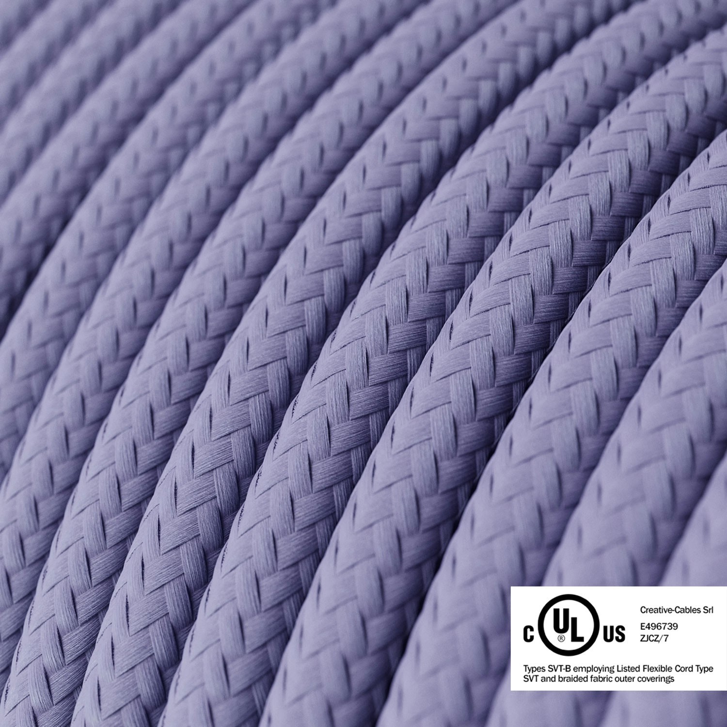 Lilac Rayon covered Round electric cable - RM07