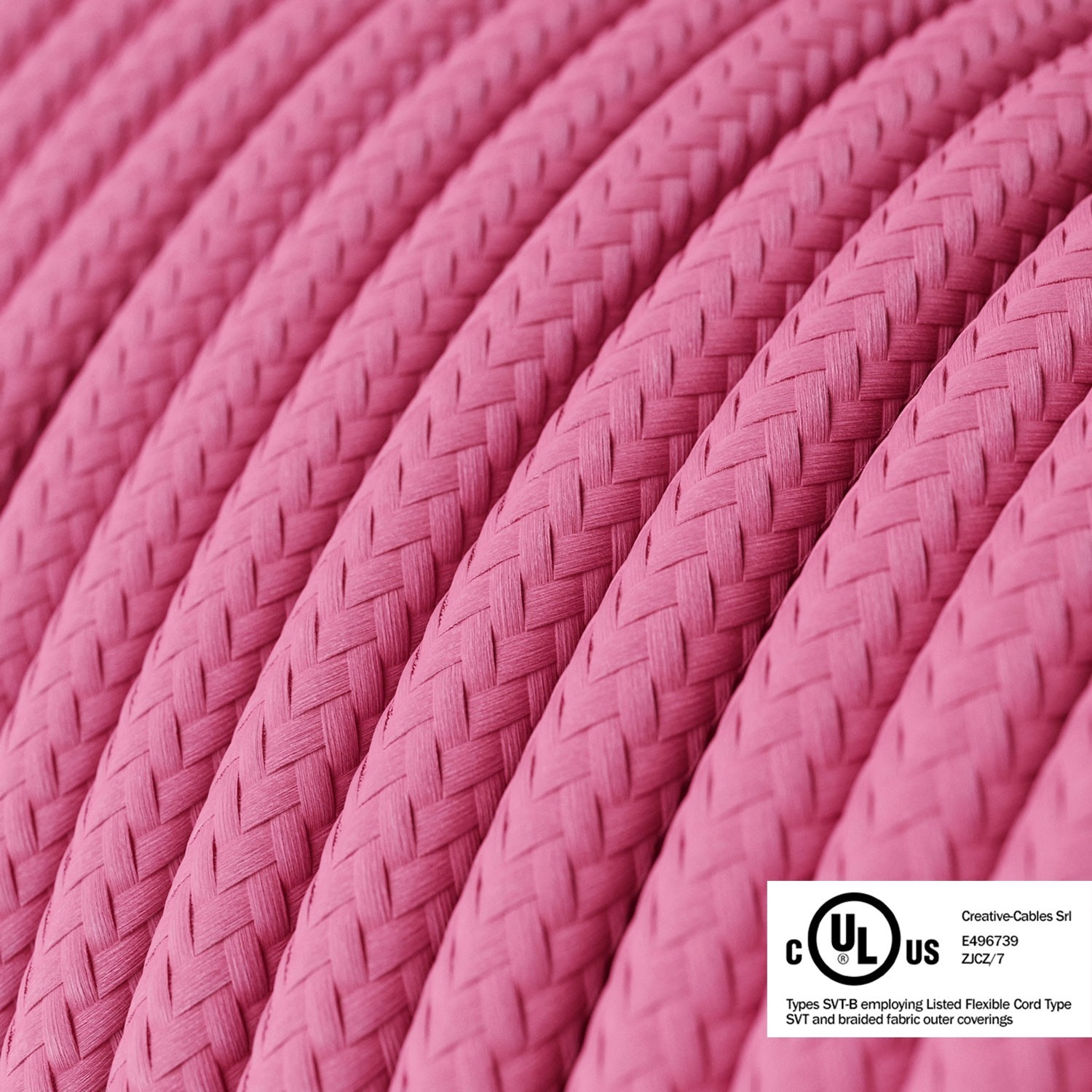 Fuchsia Rayon covered Round electric cable - RM08