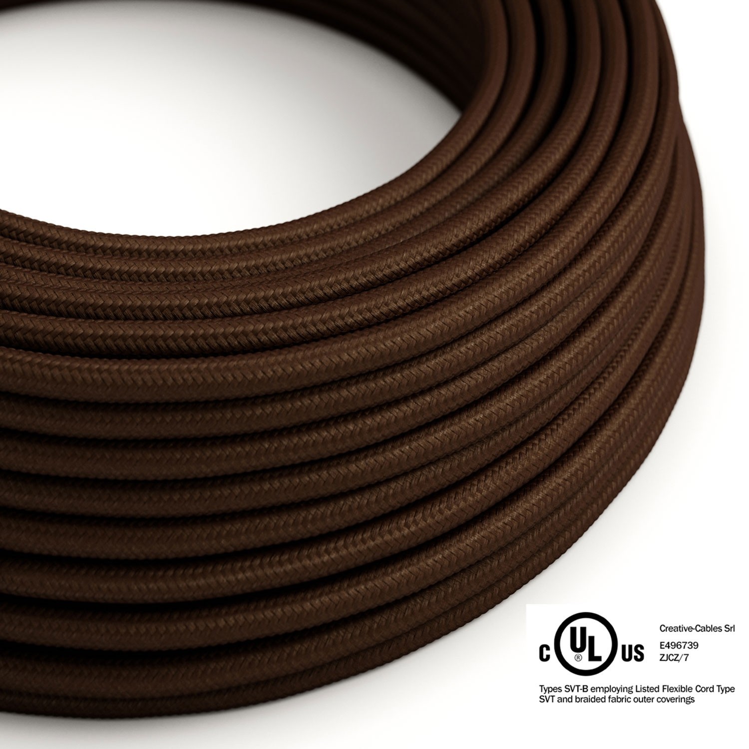 Brown Rayon covered Round electric cable - RM13