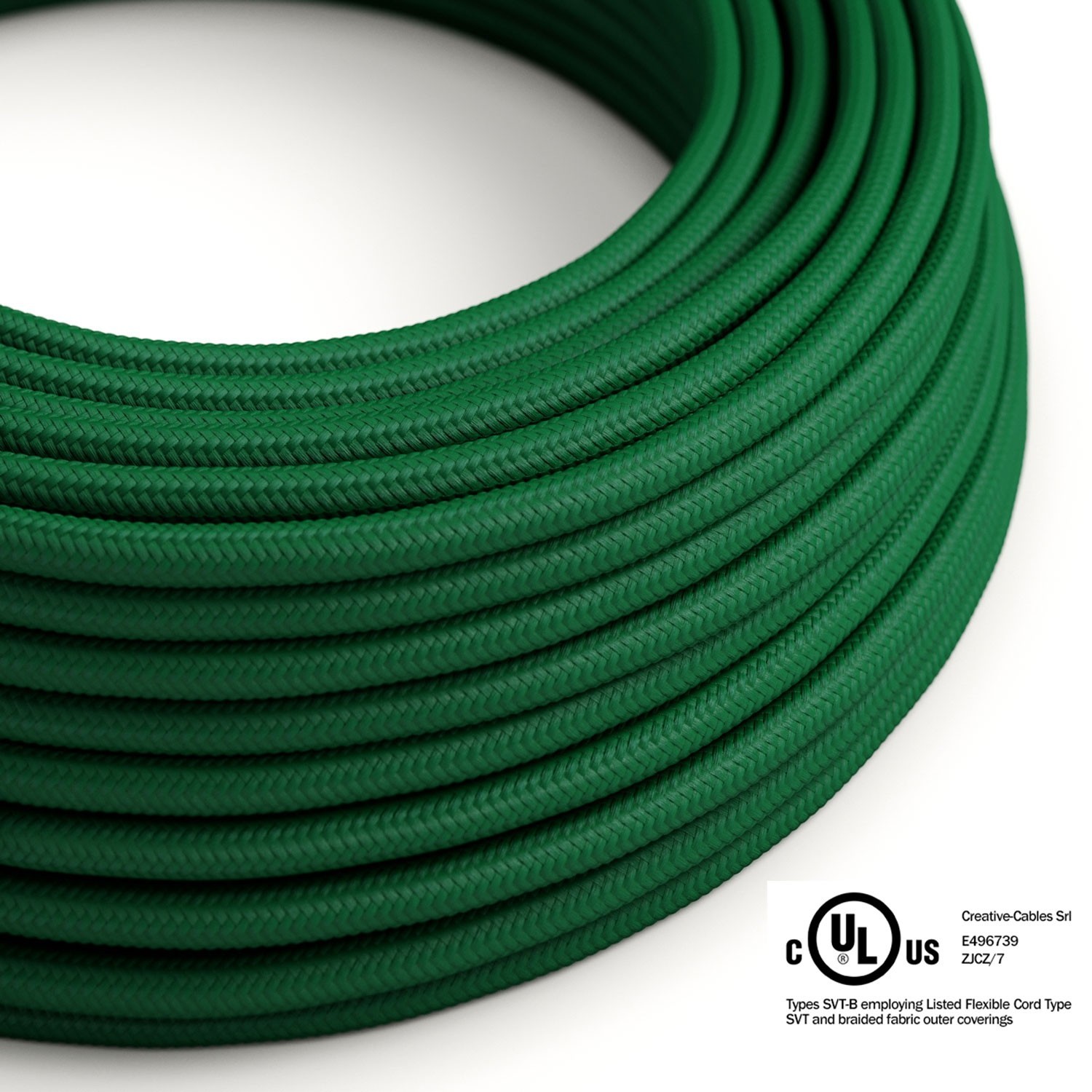 Emerald Green Rayon covered Round electric cable - RM21