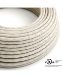 Natural Linen covered Round electric cable - RN01