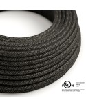 Charcoal Linen covered Round electric cable - RN03