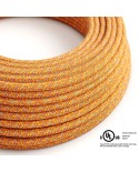 Orange Cotton Tweed covered Round electric cable - RX07