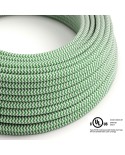 Green & White Chevron covered Round electric cable - RZ06