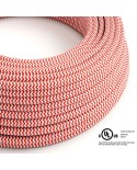 Red & White Chevron covered Round electric cable - RZ09