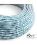 Light Blue & White Chevron covered Round electric cable - RZ11