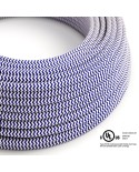 Blue & White Chevron covered Round electric cable - RZ12