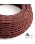 Red & Gray Cotton Chevron covered Round electric cable - RZ28