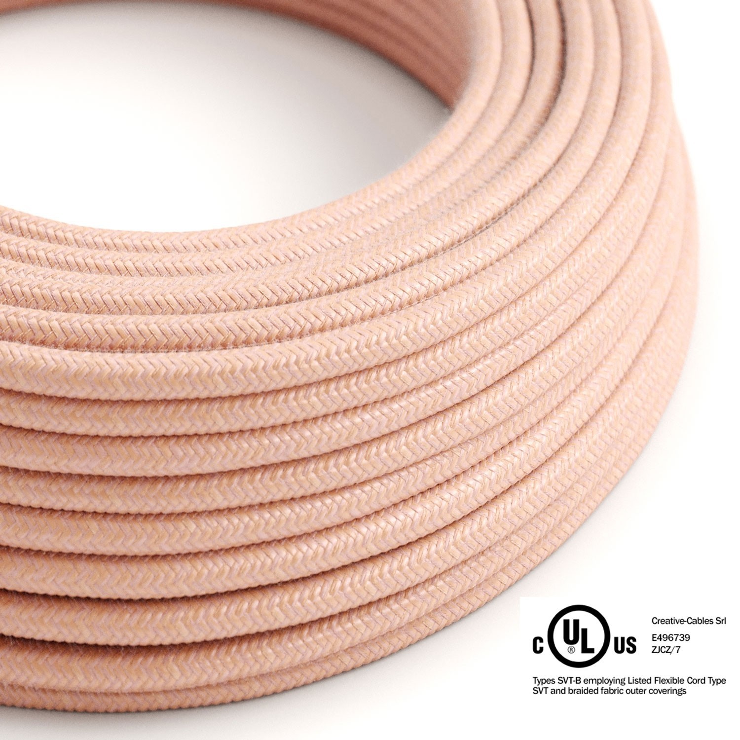 Salmon Cotton covered Round electric cable - RX13