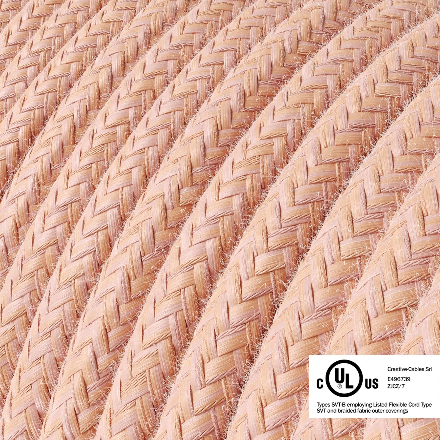 Salmon Cotton covered Round electric cable - RX13