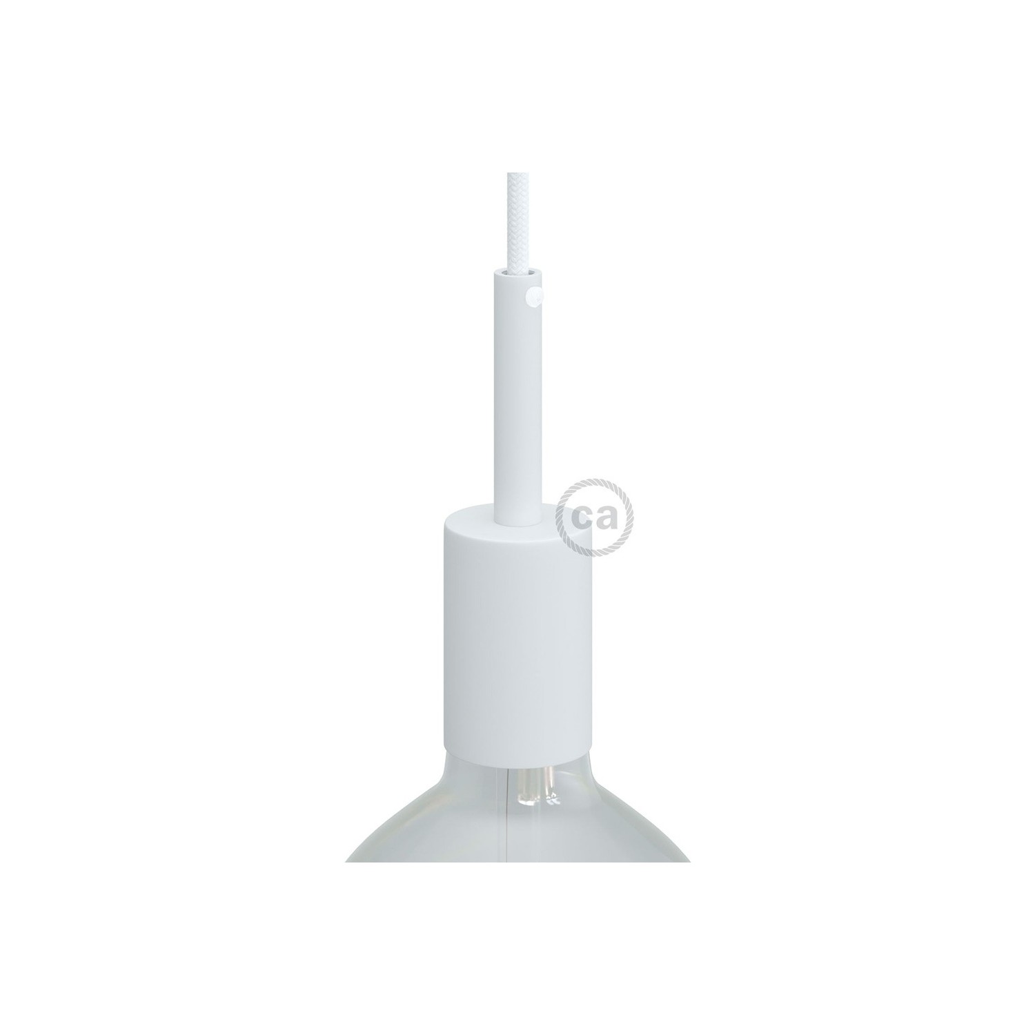 Cylindrical metal UL E26 socket kit with 7 cm cable clamp