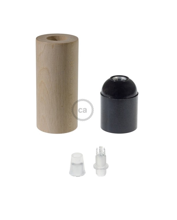 2XL Wooden light bulb socket kit - For 2XL Rope Cables - E26