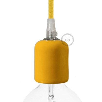 Handmade Ceramic light bulb socket kits - E26 - Yellow