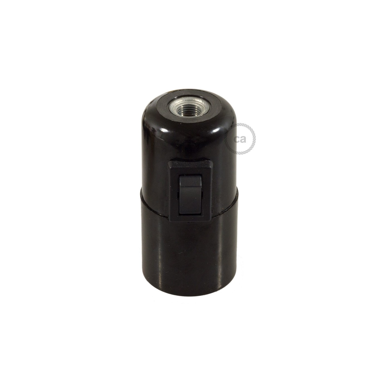 Smooth Sided Bakelite Phenolic socket - ON/OFF SWITCH - E26