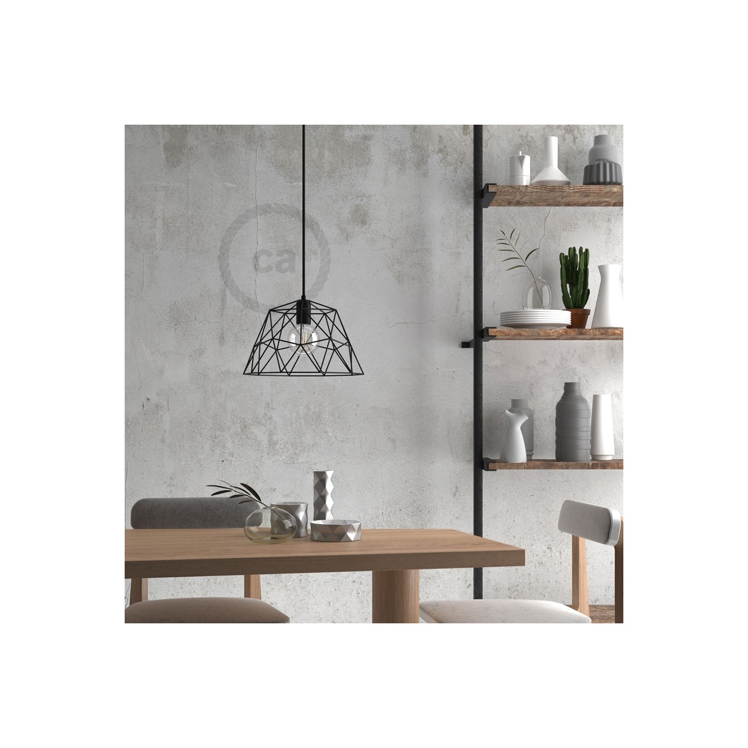 Dome XL Naked Cage Metal Lampshade | Industrial Style | E26 Socket