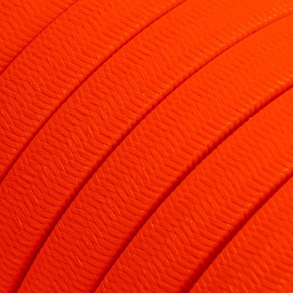 Electric Cable Color Cord for Custom String Lights, covered by Rayon fabric Orange Fluo (CF15)