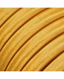 Electric Cable Color Cord for Custom String Lights, covered by Rayon fabric Gold (CM05)