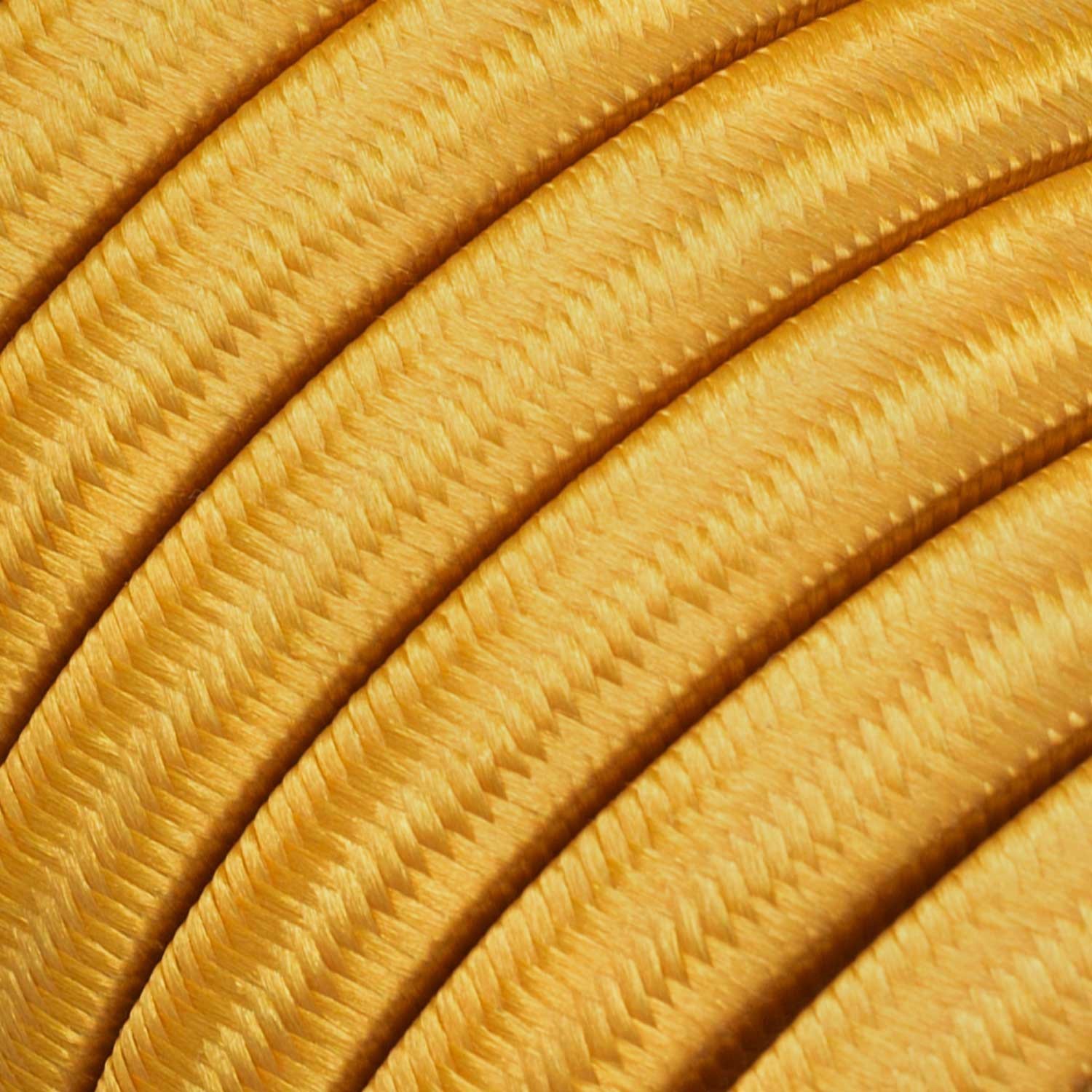 Electric Cable Color Cord for Custom String Lights, covered by Rayon fabric Gold (CM05)