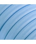 Electric Cable Color Cord for Custom String Lights, covered by Rayon fabric Baby Azure (CM17)