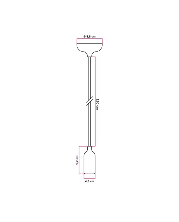 Colourful silicone suspension lamp with fabric cable