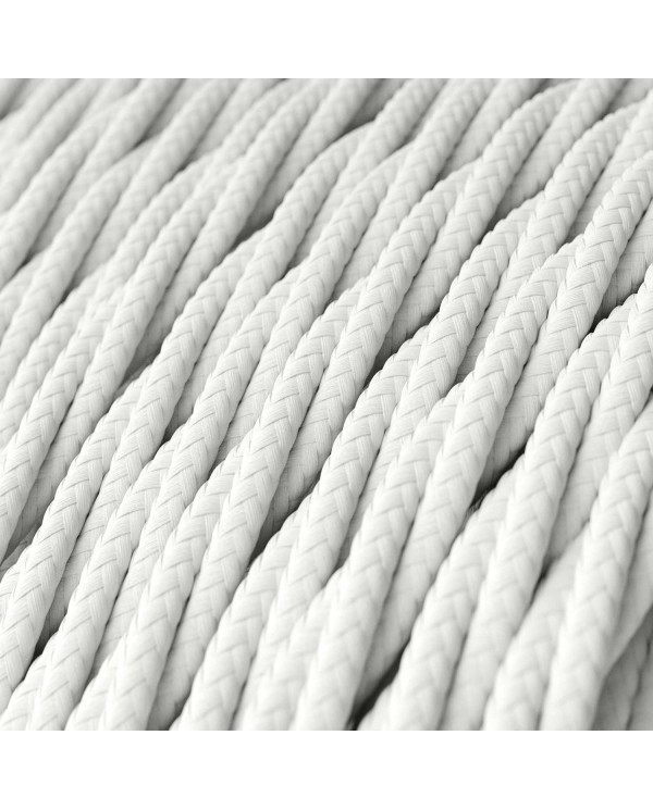 White Rayon covered Twisted electric cable 2x18 AWG - TM01