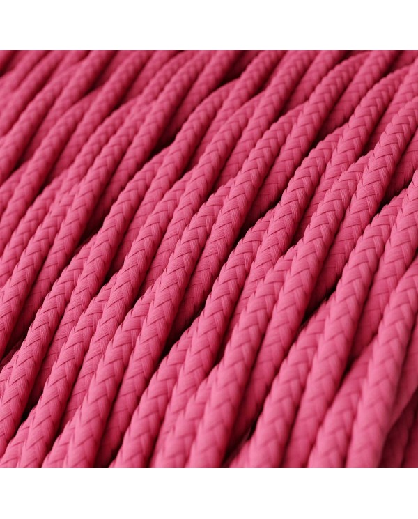 Fuchsia Rayon covered Twisted electric cable 2x18 AWG - TM08