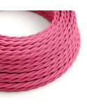 Fuchsia Rayon covered Twisted electric cable 2x18 AWG - TM08