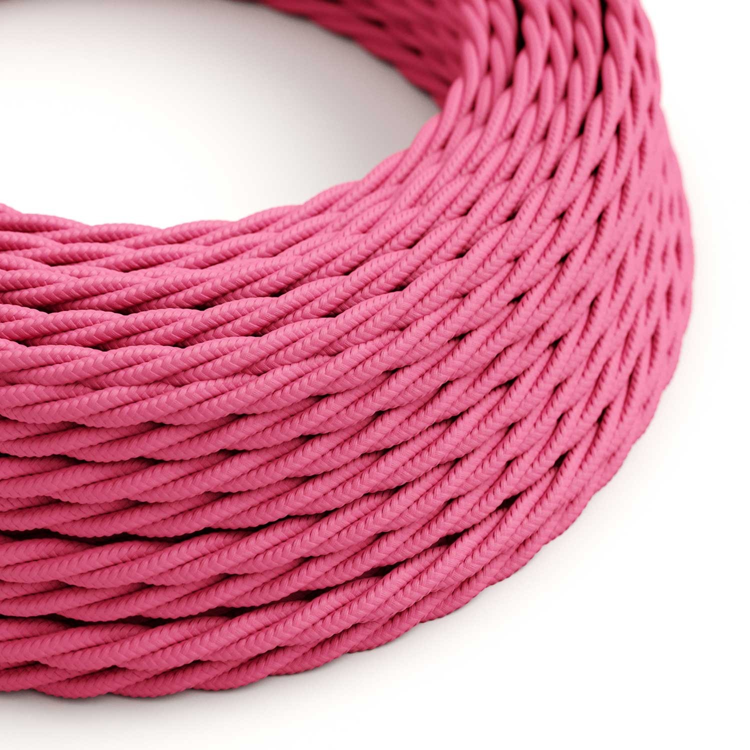 Fuchsia Rayon covered Twisted electric cable 2x18 AWG - TM08