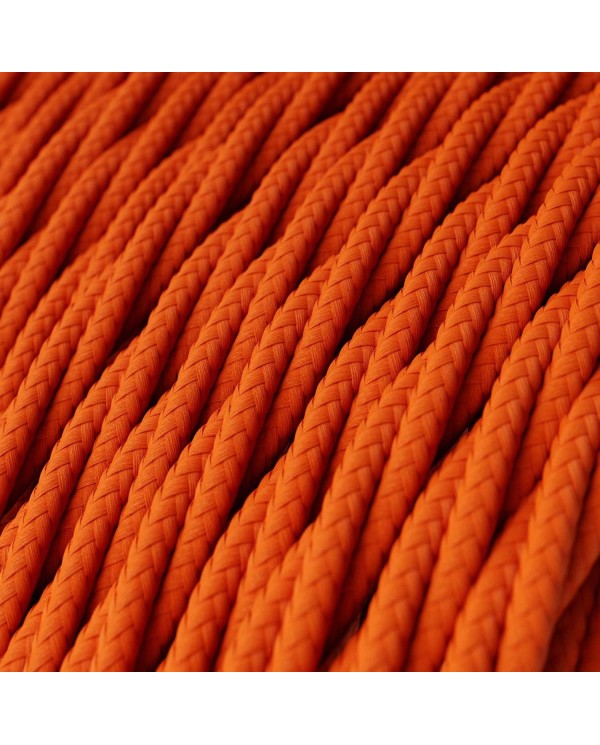 Orange Rayon covered Twisted electric cable 2x18 AWG - TM15