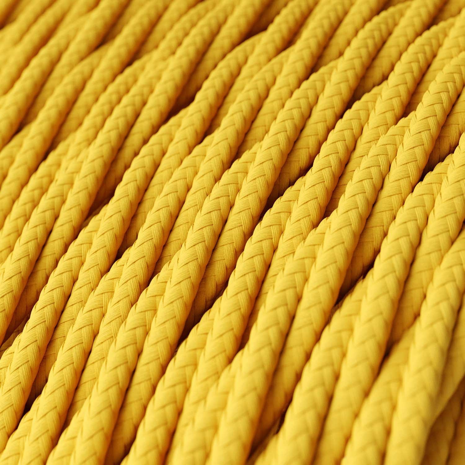 Yellow Rayon covered Twisted electric cable 2x18 AWG - TM10