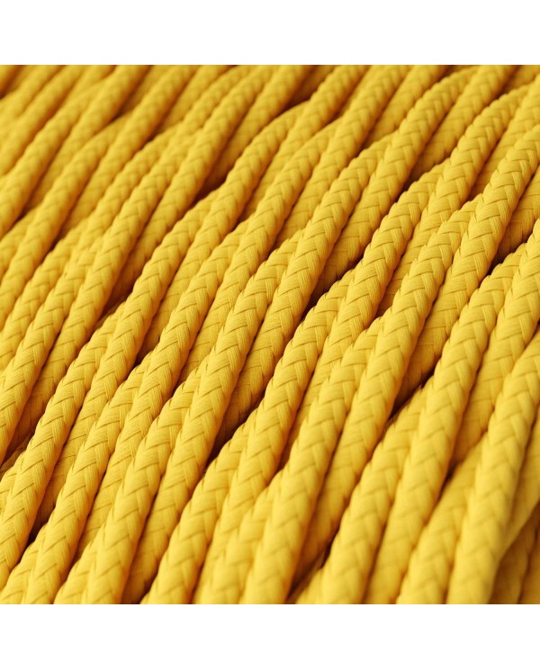 Yellow Rayon covered Twisted electric cable 2x18 AWG - TM10