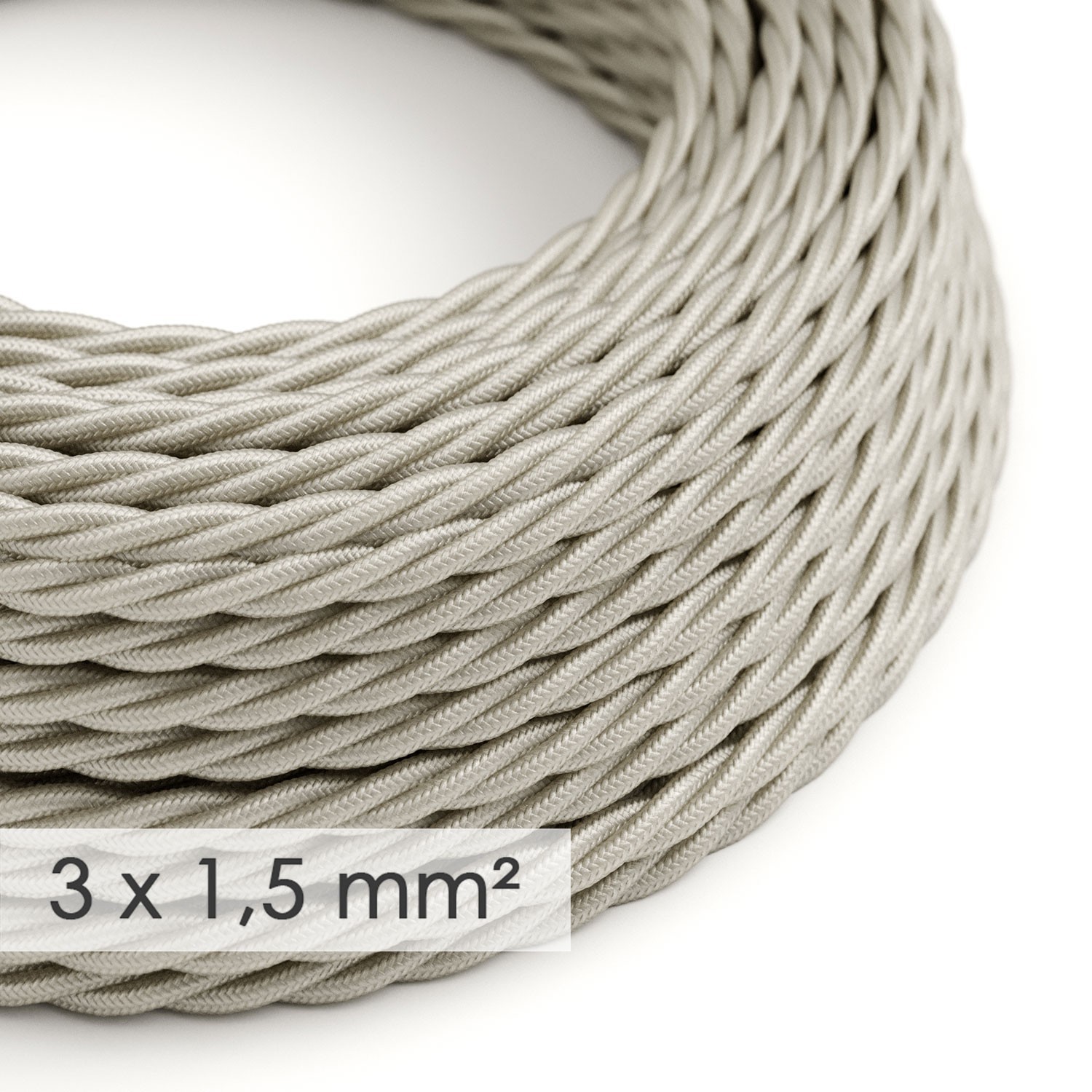 Extension Cord - Twisted Ivory Rayon TM00 - 15/3 AWG