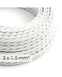 Extension Cord - Twisted White Rayon TM01 - 15/3 AWG