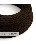 Extension Cord - Twisted Brown Rayon TM13 - 15/3 AWG