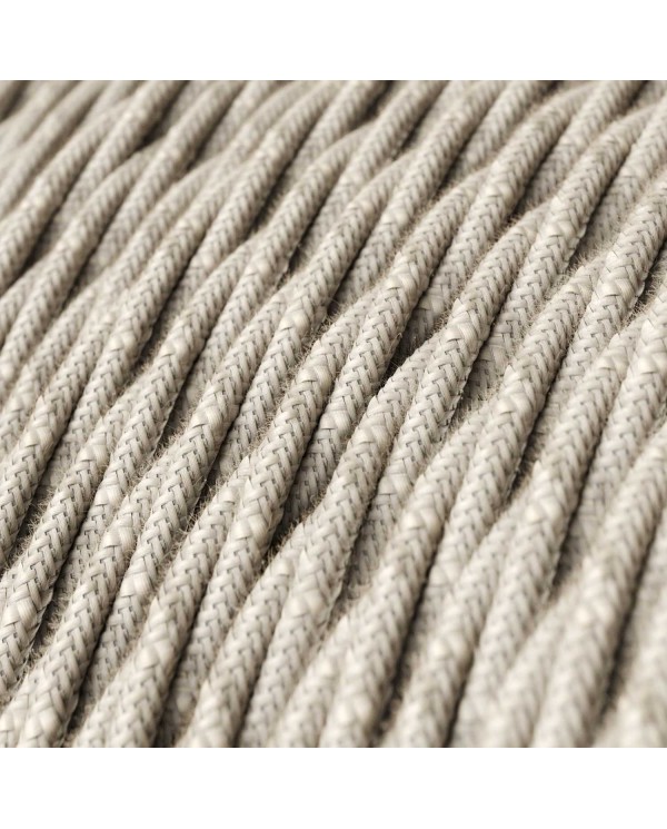 Natural Linen covered Twisted electric cable 2x18 AWG - TN01