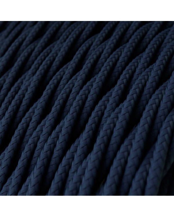 Dark Blue Rayon covered Twisted electric cable 2x18 AWG - TM20