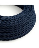 Dark Blue Rayon covered Twisted electric cable 2x18 AWG - TM20