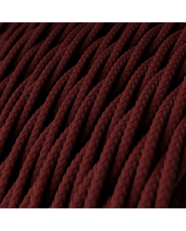 Burgundy Rayon covered Twisted electric cable 2x18 AWG - TM19