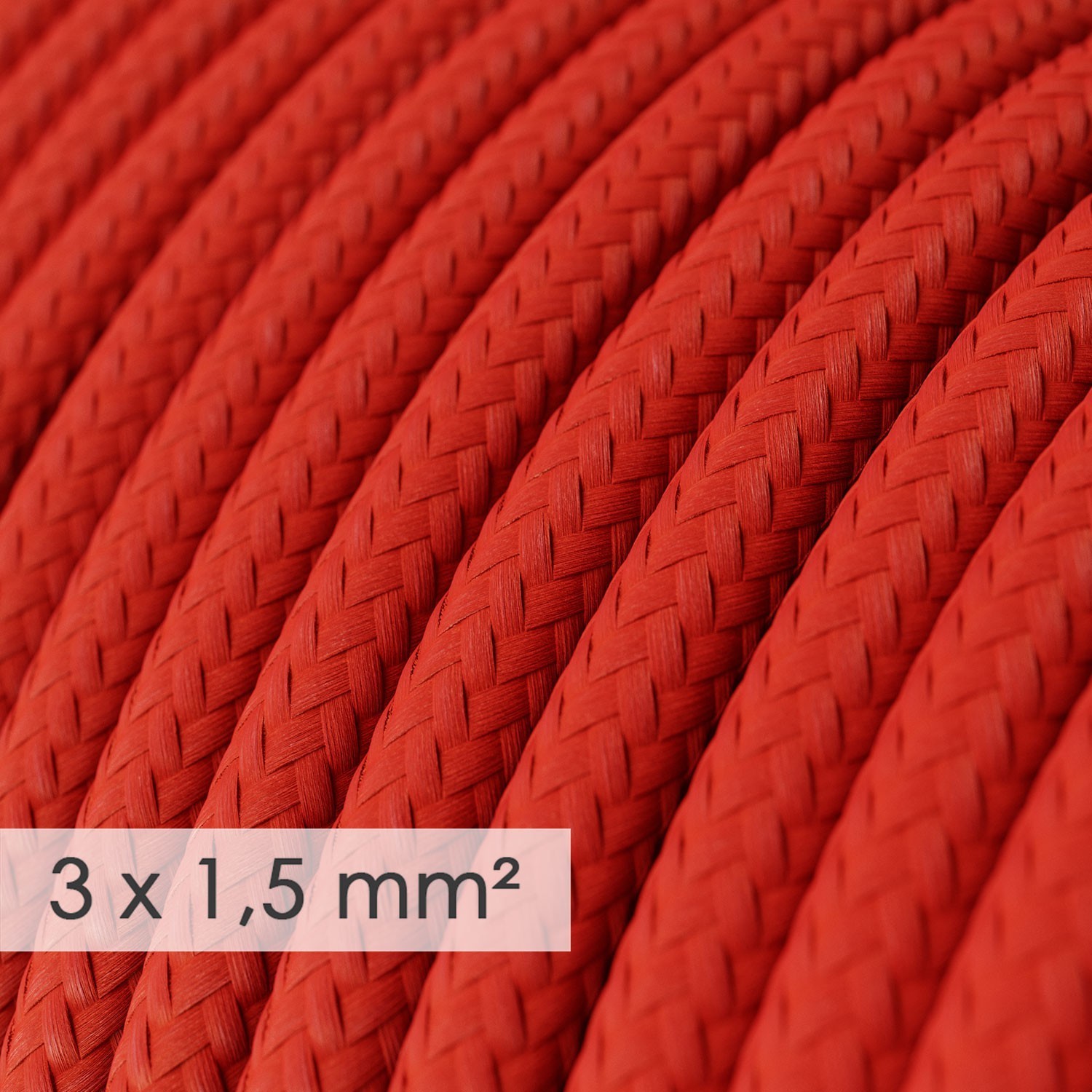 Extension Cord - Round Red Rayon RM09 - 15/3 AWG