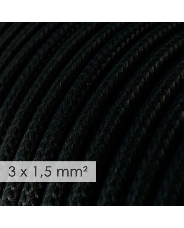 Extension Cord - Round Black Rayon RM04 - 15/3 AWG