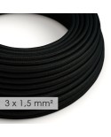 Extension Cord - Round Black Rayon RM04 - 15/3 AWG